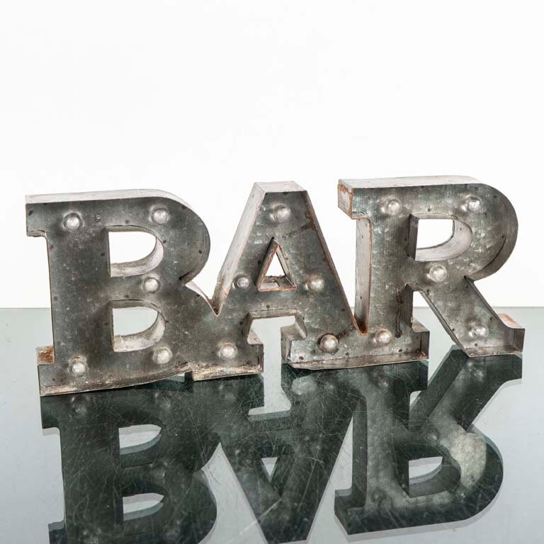 Cartel Corpóreo "Bar" de Chapa con Luces