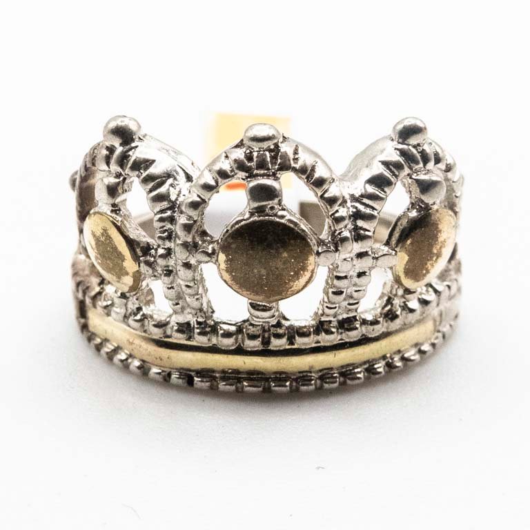 Anillo Doble Corona Plata y Oro 4.7gr