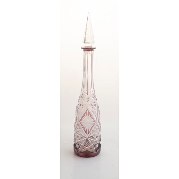 Botellón de Cristal Tallado con Tapón Decorativo - 47cm - imagen 1