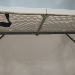 Mesa Plegable Blanca de PVC para Exterior con Estructura Metálica - 120x60cm - imagen 6