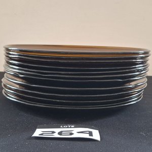 Juego de 12 Platos de Vidrio Color Caramelo - imagen 7