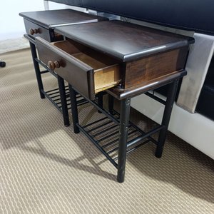 Par de Mesas de Noche Estructura Hierro y Madera - imagen 4