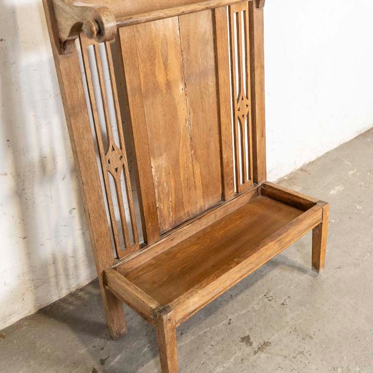 Silla de roble con espejo y perchas metálicas - imagen 2