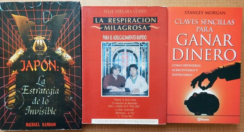 Lote de 3 Libros: La Respiración Milagrosa, Japón La Estrategia De Lo Invisible, Claves Sencillas Para Ganar Dinero