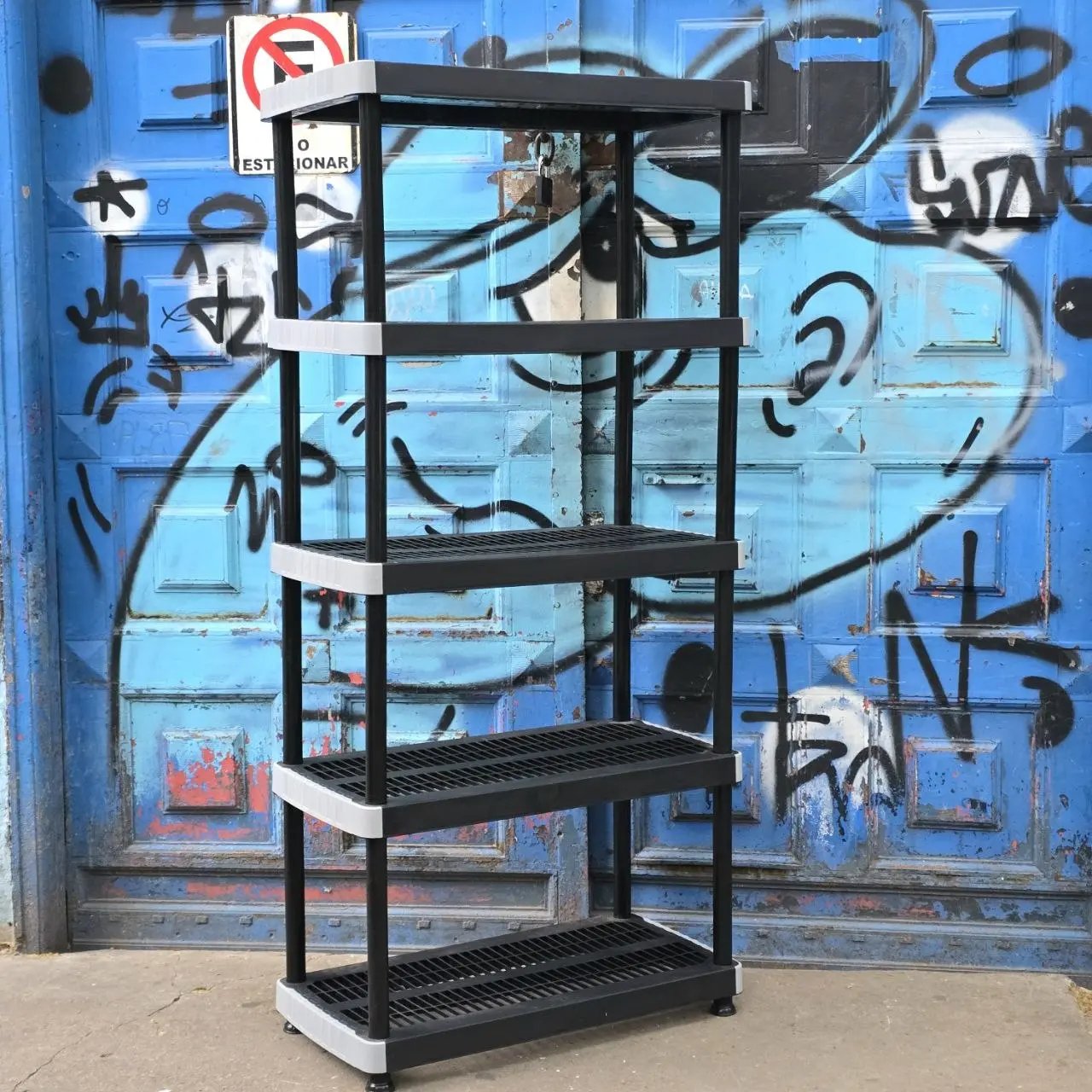 Estantería Rimax Plástica Negra de 5 Niveles Ventilada