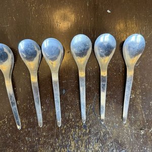Seis Cucharas Pequeñas de Acero Inoxidable con Mango Largo - imagen 1