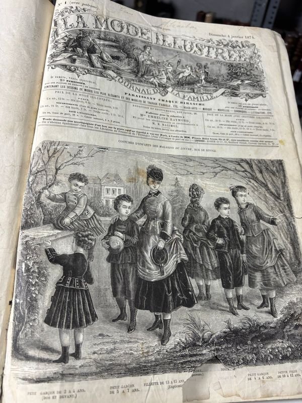 La Moda Ilustrada de 1874 Número 1 - Libro antiguo con ilustraciones en blanco y negro - imagen 3