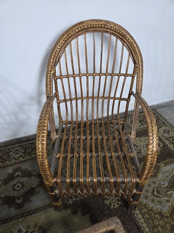Juego de living en mimbre completo con mesa ratona y sillones - imagen 5