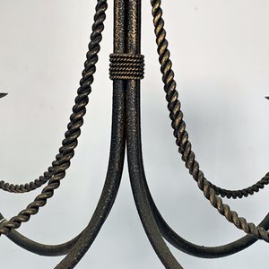 Araña de Metal Negra con Decoración de Cuerdas y Cuatro Luces - imagen 2
