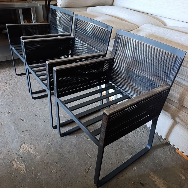 Sillas de Aluminio con Apoyo para Brazos en Madera - imagen 3