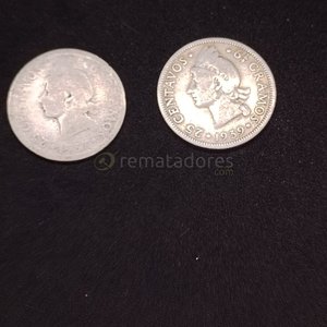 Monedas antiguas de colección: 25 y 63 centavos - imagen 2