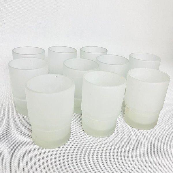 Vasos de vidrio esmerilado NUEVOS en caja - imagen 2