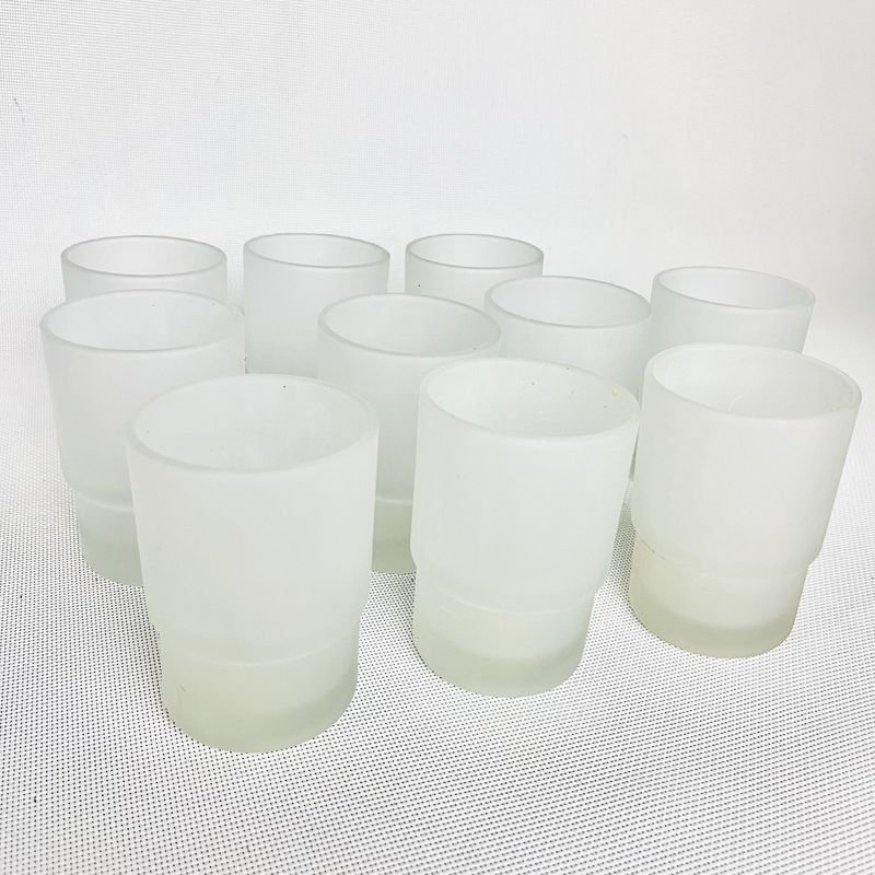 Vasos de vidrio esmerilado NUEVOS en caja - imagen 2