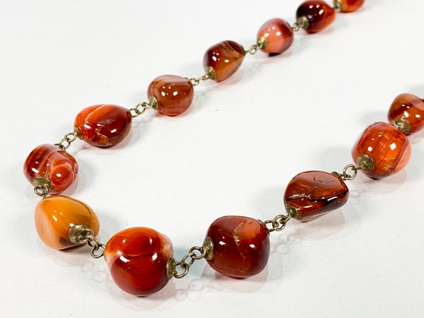 Collar de ágatas rojizas - Joya de moda - imagen 2