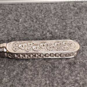 Cuchillo de Mesa Sheffield England con Mango de Plata Esterlina 925 - imagen 5