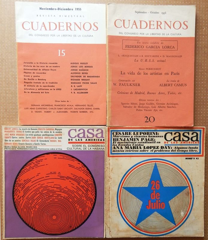 Lote de 4 Revistas Literarias: Cuadernos y Casa de las Américas