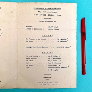 Programa Banquete Anual Sociedad de San Andrés Uruguay 1967 - imagen 4