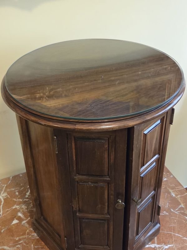 Cajón octogonal en madera con tapa de vidrio - imagen 3