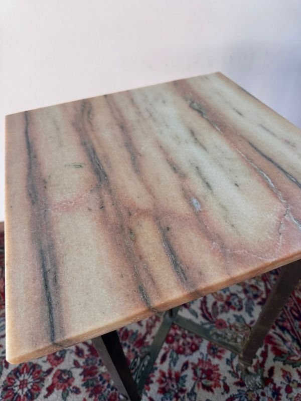 Mesa en bronce con tapa de mármol - imagen 5