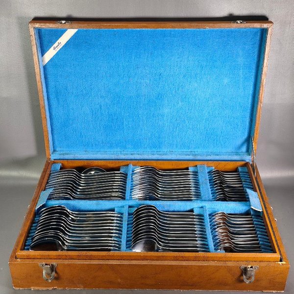 Juego de Cubiertos Hércules para 12 Personas con Piezas de Servir en Estuche Original - imagen 1