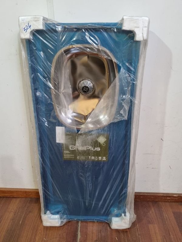 Pileta de Cocina GhalPlus Plateada con Base Azul (53x120 cm)