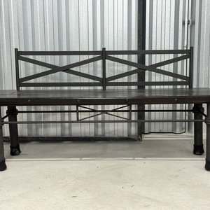 Juego de Exterior de Madera y Metal con Mesa y Bancos - imagen 17