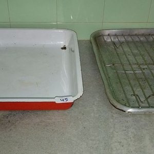 Asaderas de Aluminio y Esmaltada con Rejilla y Posa Fuentes - imagen 3