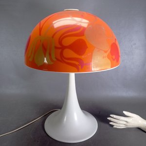 Lámpara de Diseño Hongo Acrílico Naranja y Blanco - imagen 7
