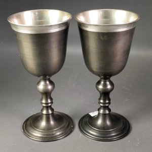 Juego de 4 Copas Vintage de Peltre "Minas Gerais" - 16cm Alto - imagen 4