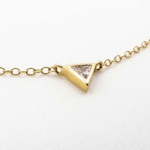 Gargantilla de Plata con Baño de Oro y Piedras Triangulares - imagen 2