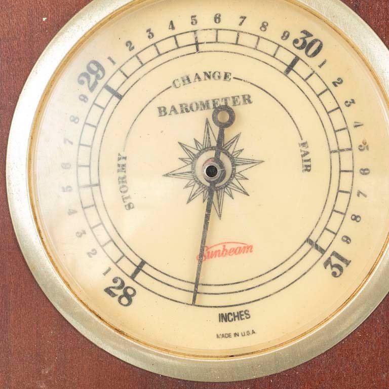 Reloj barómetro americano vintage con detalles - imagen 2