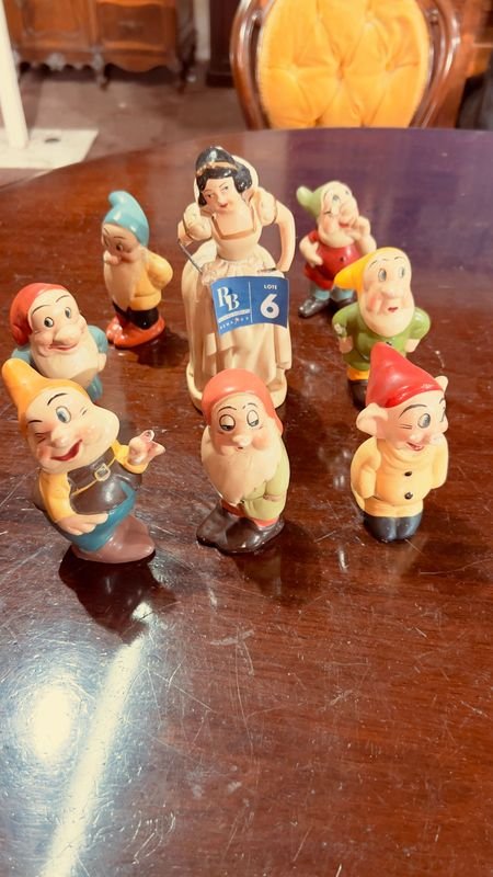 Figuras Vintage en Yeso Blancanieves y Los 7 Enanitos - imagen 1