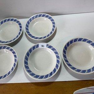 Lote de 9 Platos Hondos y Llanos de Cerámica con Diseño Azul - imagen 3