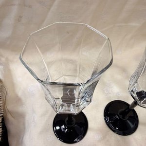 Juego 23 Copas Luminarc Octime Francesas Vidrio Negro Vintage - imagen 3