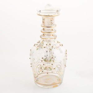 Botellón de Cristal Murano Decorado con Flores y Detalles Dorados - 30cm - imagen 1