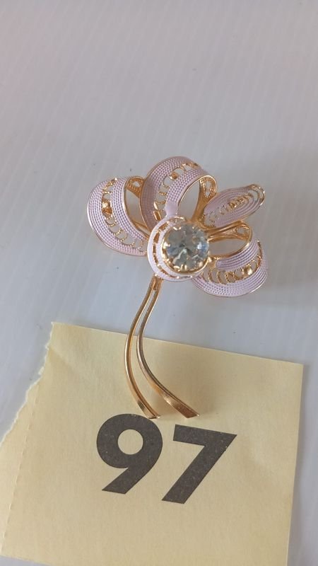 Prendedor de oro con piedra billante - imagen 2