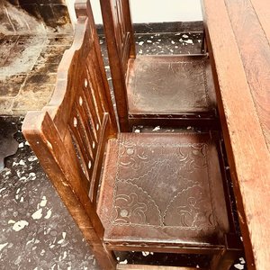 Mesa de Comedor de Madera Maciza con 6 Sillas Estilo Rústico - imagen 4