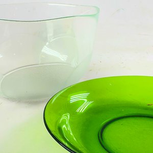 Dos Ensaladeras de Vidrio: Hialina y Verde - imagen 3