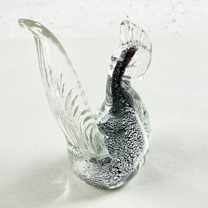 Figura Cisne Cristal Murano Transparente y Negro 14 cm - imagen 3