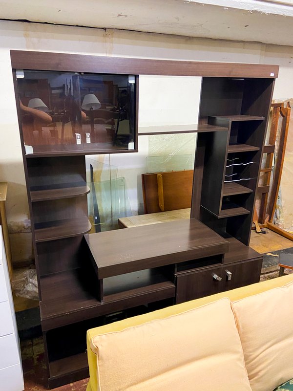 Mueble Modular de Madera Oscura y Clara - imagen 1