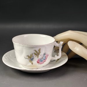 Dúo Taza y Platillo Limoges Francia Porcelana Diseño Floral - imagen 9