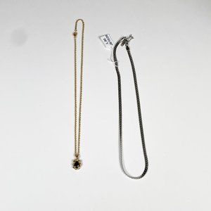 Dos Cadenas con Colgante: Una Dorada con Piedras y Otra de Acero - imagen 1