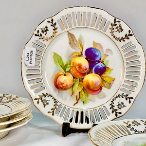 Conjunto de 5 Platos para Postre con Decoración de Frutas y Guarda Calada - imagen 3