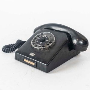 Teléfono Antiguo de Baquelita UTE Negro - imagen 1