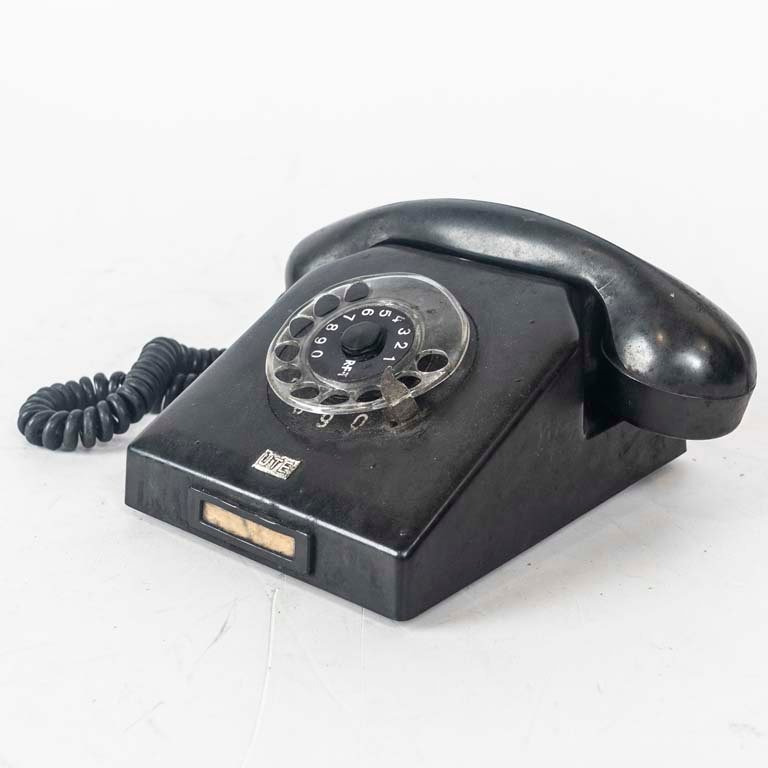 Teléfono Antiguo de Baquelita UTE Negro
