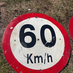 Cartel de señalización de velocidad 60 km/h, diámetro 75cm - imagen 2
