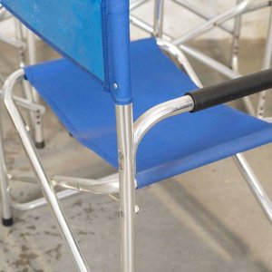 Juego de 4 Sillones Plegables de Aluminio con Lona Azul - imagen 3