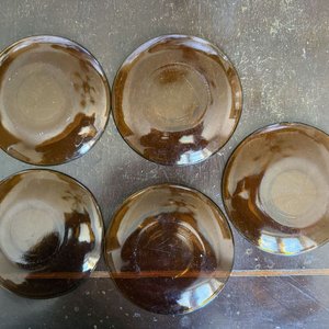 Conjunto de 5 Platos de Vidrio Ambar para Postre o Entrada - imagen 7