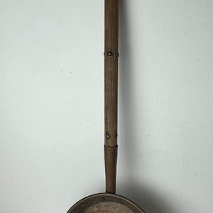 Sartén Antigua de Cobre con Mango Largo de Madera - imagen 5