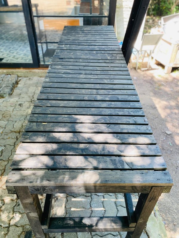 Mesa Rústica de Jardín Negra - Madera Maciza 2.70m - imagen 1